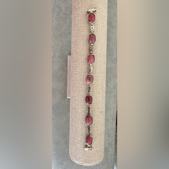 Sterling Silver Turquoise & Pink Thulite Reversible Bracelet by Jay King - Picture 6 of 15